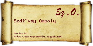 Szávay Ompoly névjegykártya